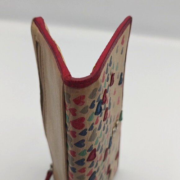 Fossil Wallet Bi-Fold Snap Closure Leather Boho Multicolored ❤️Hearts❤️ - Picture 6 of 6
